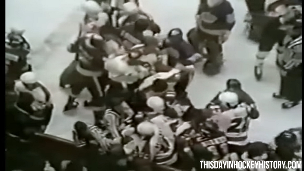 This Day In Hockey History-March 11, 1979-(VIDEO)Flyers Kings Benchclearing Brawl