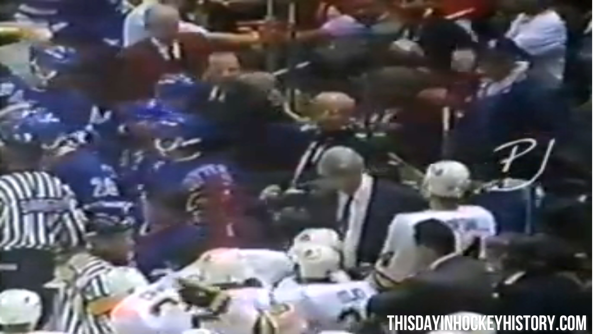 This Day In Hockey History-March 25, 1994-New York Rangers vs Vancouver Canucks Line Brawl