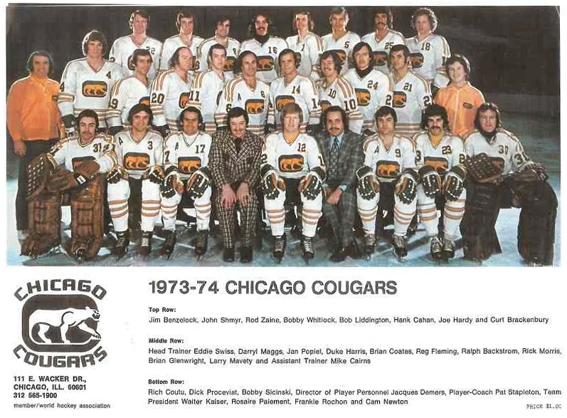 This Day In Hockey History-May 12, 1974-Chicago Cougars following skate steps of 1938 Hawks