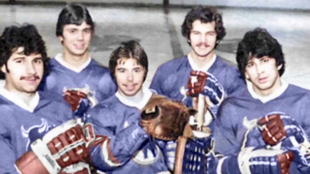 Baby Birmingham Bulls Gingras, Hartsburg, Riggin, Ramage, Vaive WHA (Colorized by This Day In Hockey History)